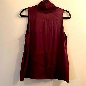 Rag and Bone mock neck sleeveless back zip top